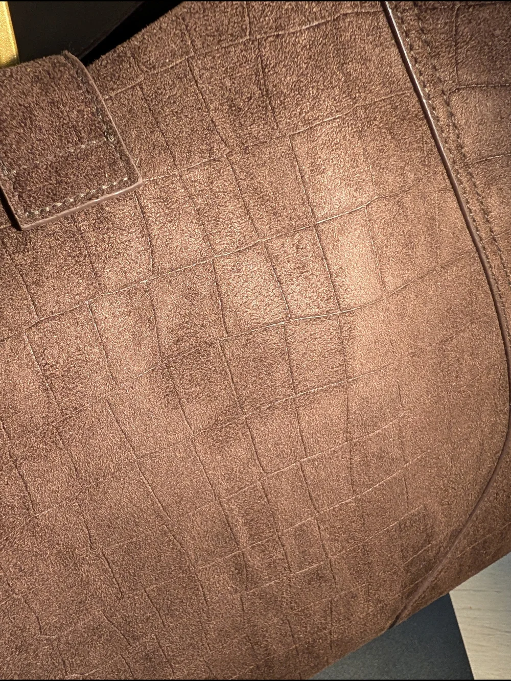 Faux Suede Shoulder Tote Bag NWT